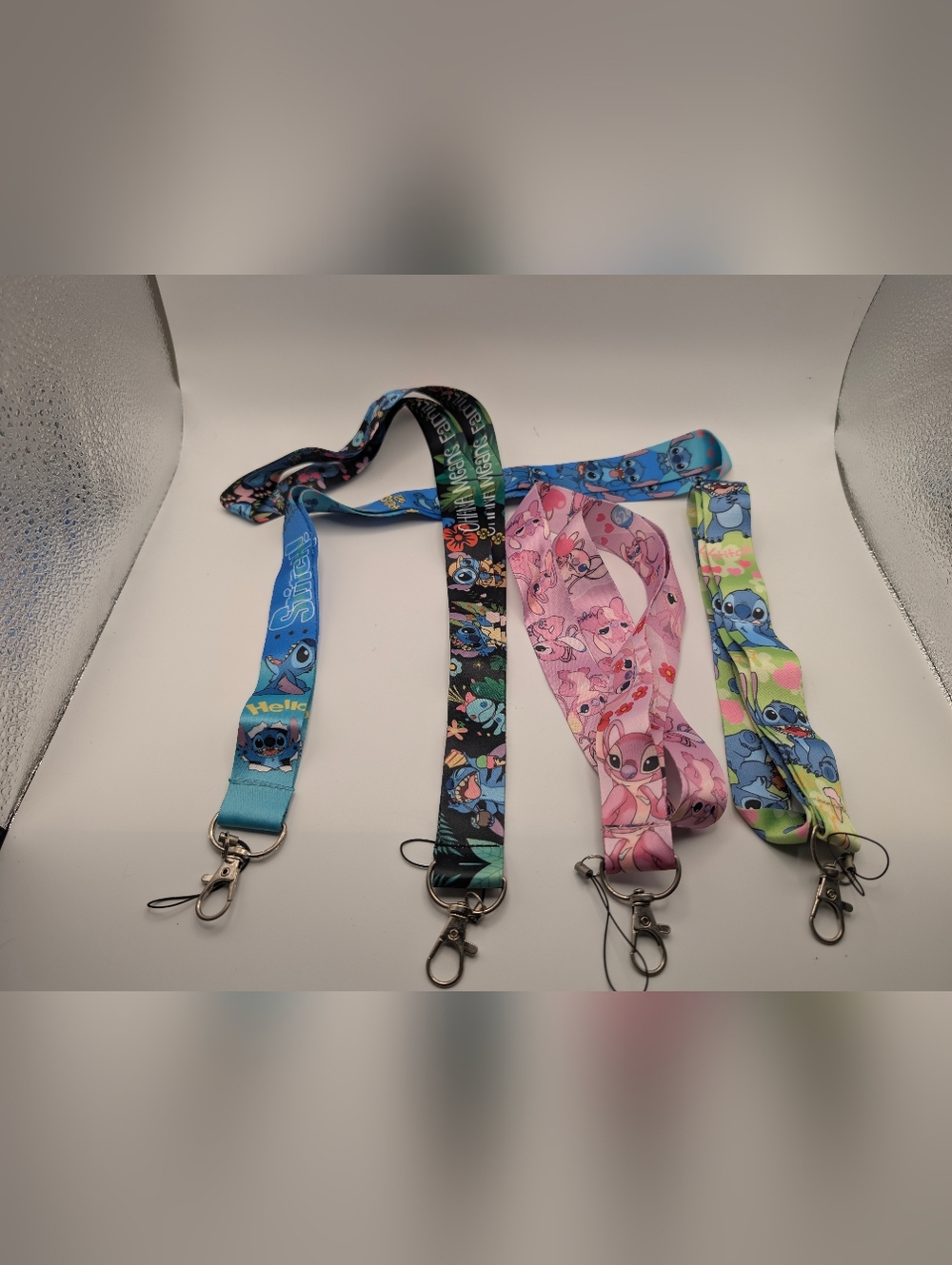 4 Disney Lilo & Stitch Lanyard Card Holders Brand New 19" In. Long , Lot